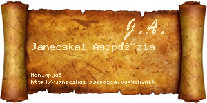Janecskai Aszpázia névjegykártya